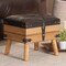 Baxton Studio Amena Rustic Transitional Dark Brown PU Leather and Oak Finished Wood Small Storage Ottoman 182-11740-Zoro - alternate 9